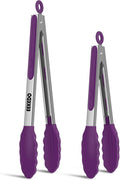 Tongs for Cooking, 600ºF High Heat-Resistant Stainless Steel Kitchen Tongs by EEKEDO