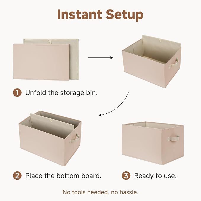 StorageWorks Closet Organizer Storage Baskets, Fabric Storage Bins - Image 8