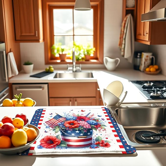 4th of July Large Dish Drying Mat - Image 6