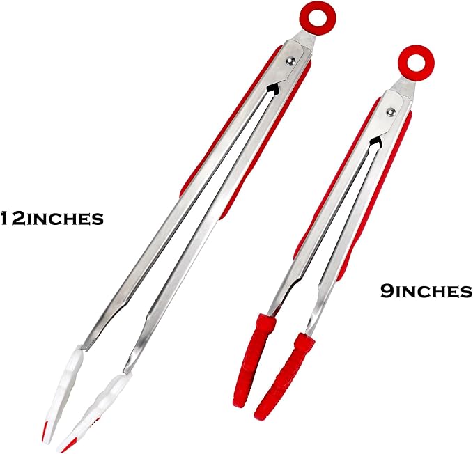 Kitchen Tongs, Premium Stainless Steel, Food-Grade Silicone Tips - Image 2