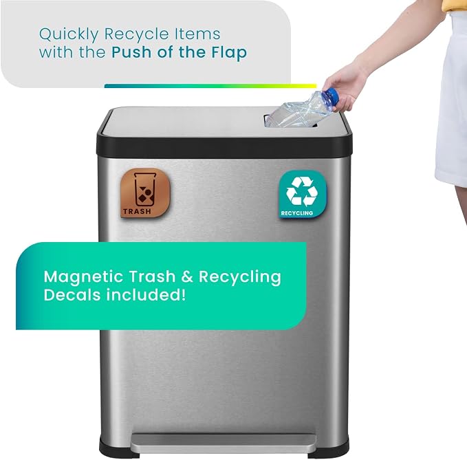 Home Zone Living 19 Gallon Kitchen Trash Can - Image 4