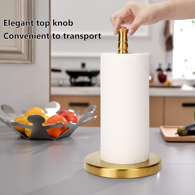Paper Towel Holder, Stainless Steel Heavy Base, Paper Towel Holder Countertop - Image 6