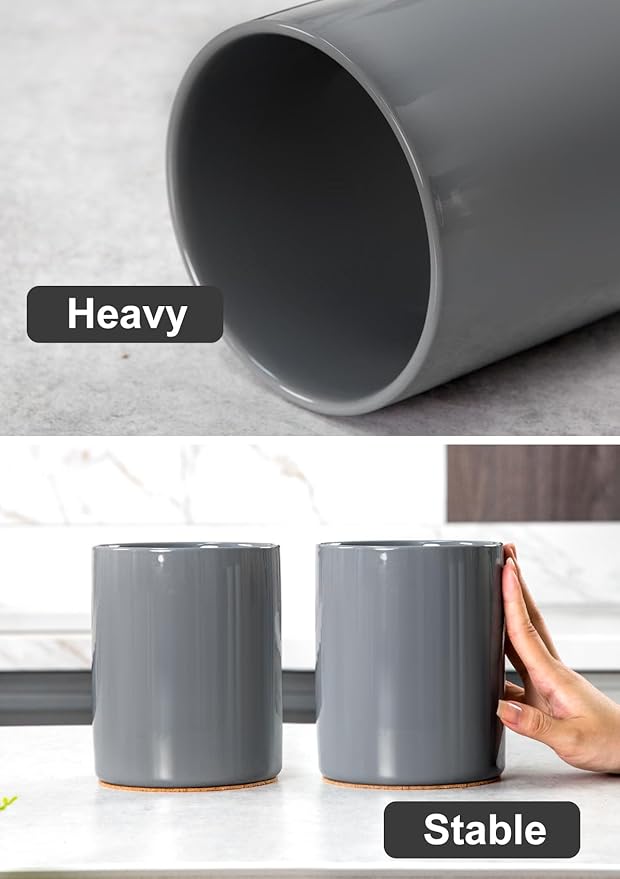 Nucookery Utensil Holder, 6.4" Ceramic Kitchen Utensil Holder - Image 4