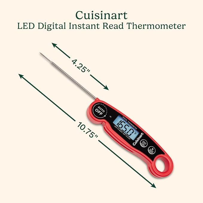Cuisinart LCD Digital Instant Read Thermometer, Water Resistant Meat Thermometer - Image 2