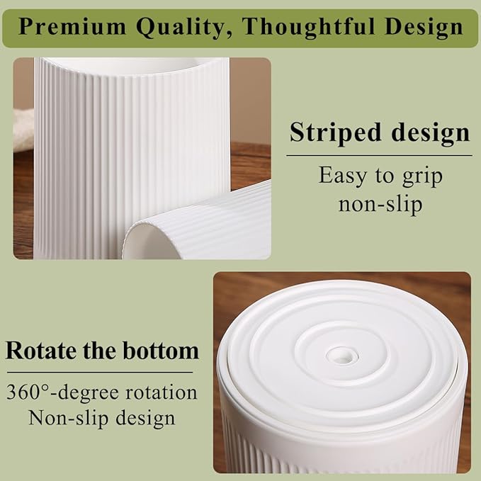HOMQUEN 360° Rotating Utensil Holder, 6.3''+4.7'' Plastic Kitchen Utensil Holder - Image 8