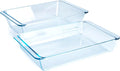 Set of 2 pcs Tempered Glass Baking Dish Set, Deep and Classic Borosilicate by HUSANMP