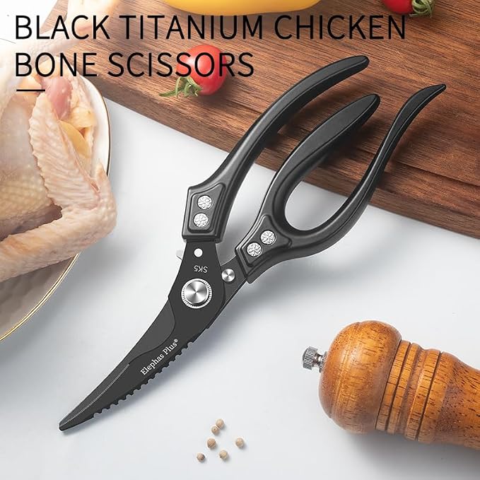 Professional 10-Inch Heavy-Duty Kitchen Shears Ultra-Sharp Stainless Steel - Image 2