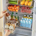 2Pack Roll Out Fridge Caddy Bins Pull Out Drawer with Wheels