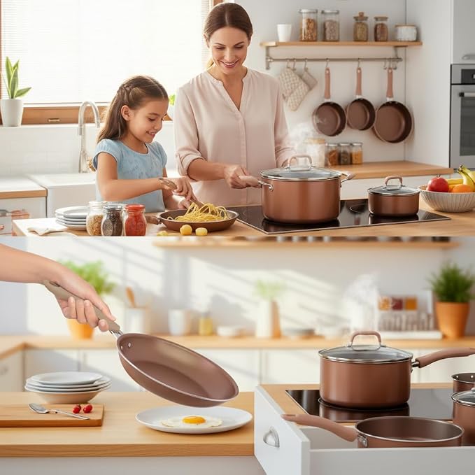 NutriChef 14-Piece Pots and Pans Set Non Stick – Induction Cookware Set - Image 5