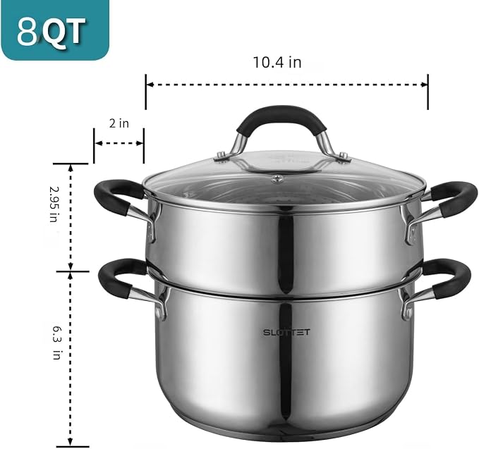 SLOTTET Stainless Steel 8 Quart Stock Pot - Image 6