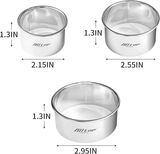 ALLTOP Circle Biscuit Cutter Set –Stainless Steel Baking Supplies - Image 3
