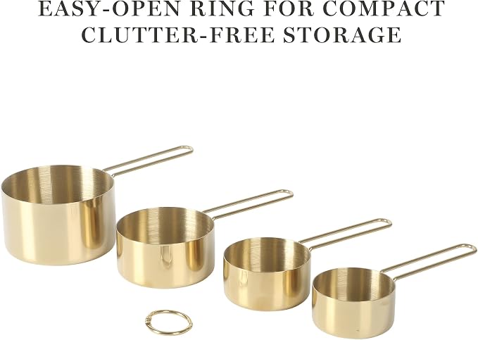 Martha Stewart Richburn 4-Piece Gold Stainless Steel Measuring Cup Set – - Image 3