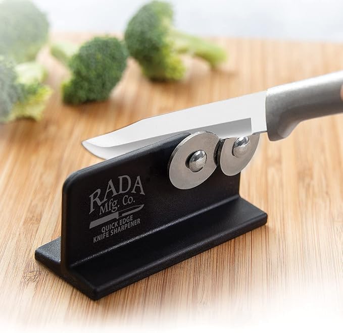 Rada Cutlery Quick Edge Knife Sharpener, 3.5" x 2", Stainless Steel Wheels - Image 2