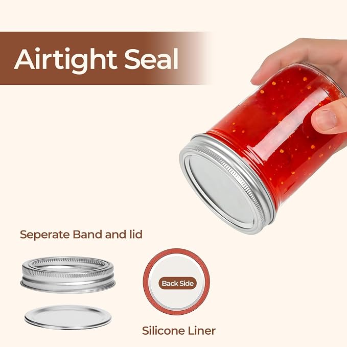 ComSaf Wide Mouth Mason Jars 16oz - Image 3