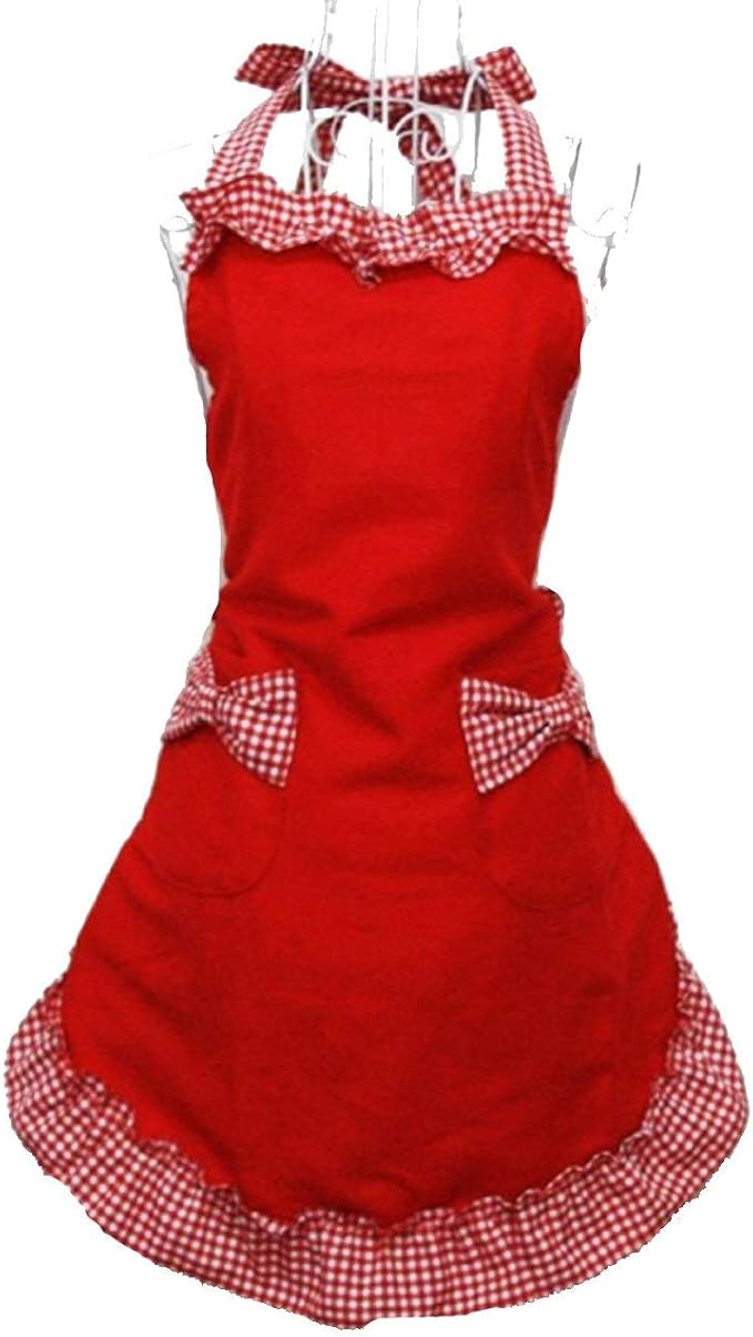 Hyzrz Cute Fashion Cotton Red Aprons - Image 2