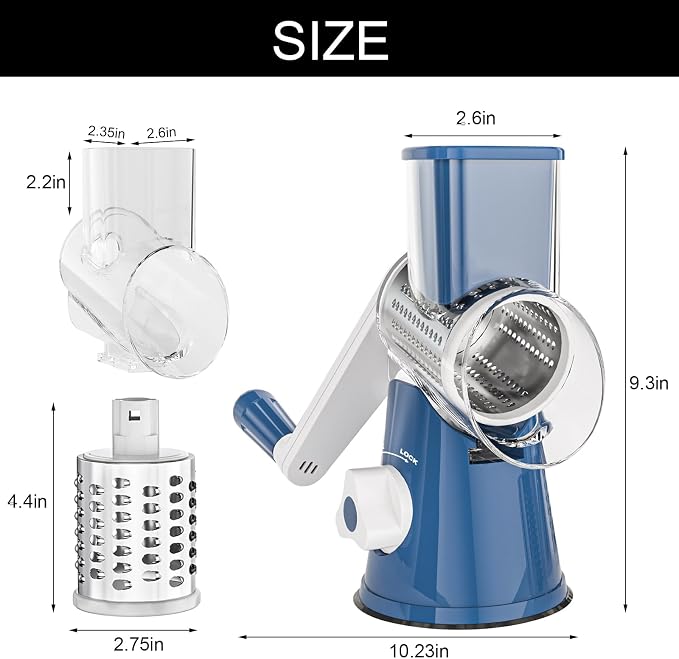 Cambom Rotary Cheese Grater Hand Crank Cheese Shredder - Image 9