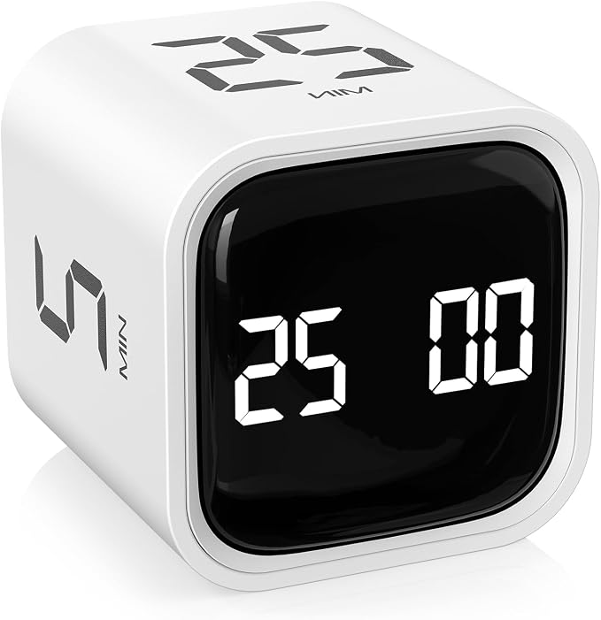 Rotating Pomodoro Timer 5, 10 50 Minutes Preset, Desk Productivity Flip Timer by OORAII
