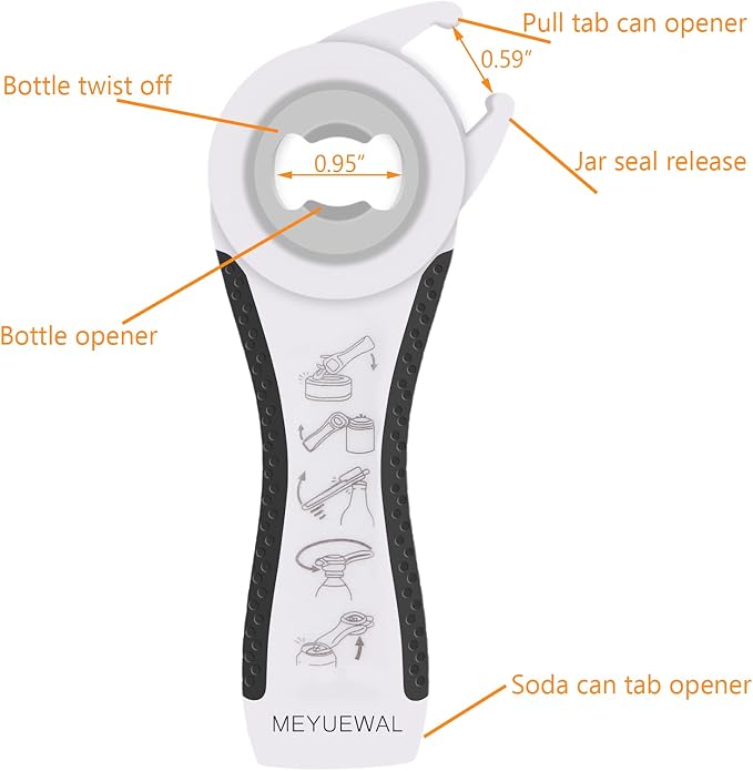 Jar Opener Bottle Opener for Weak Hands, 5 in 1 Multi-Function Can Opener - Image 5
