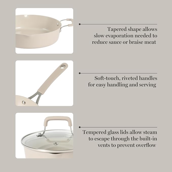 Martha Stewart Heathland Premium Nonstick PFA Free Ceramic Interior 10-Piece - Image 5