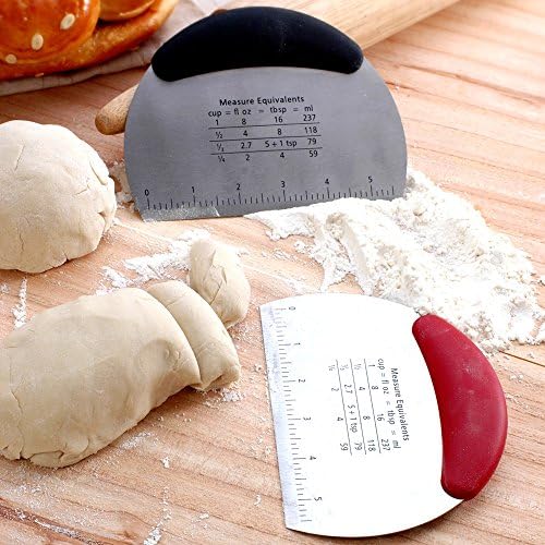 Pastry Scraper Chopper Pasta Pizza Dough Cutter With Measurement