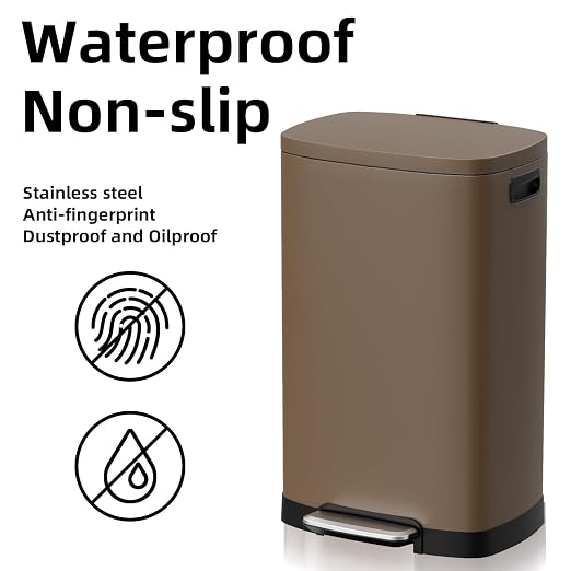 KdbK 13 Gallon Trash Can with Lid, 50L Fingerprint Proof Stainless Steel - Image 5