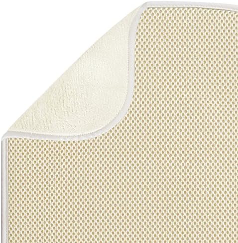 iDesign Fabric Mini Kitchen Countertop Dish Drying Mat, Wheat/Ivory