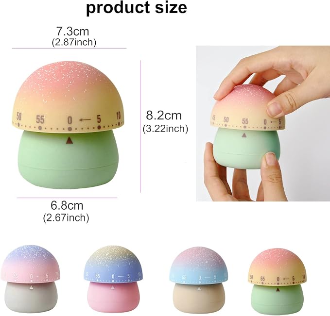 Mechanical Kitchen Timer, Cute Mushroom Timer - Image 2