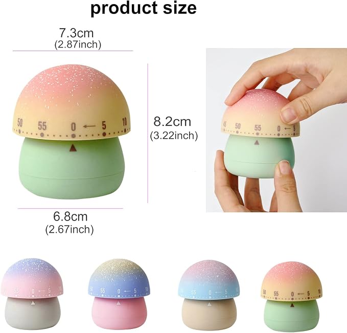 Mechanical Kitchen Timer, Cute Mushroom Timer - Image 2