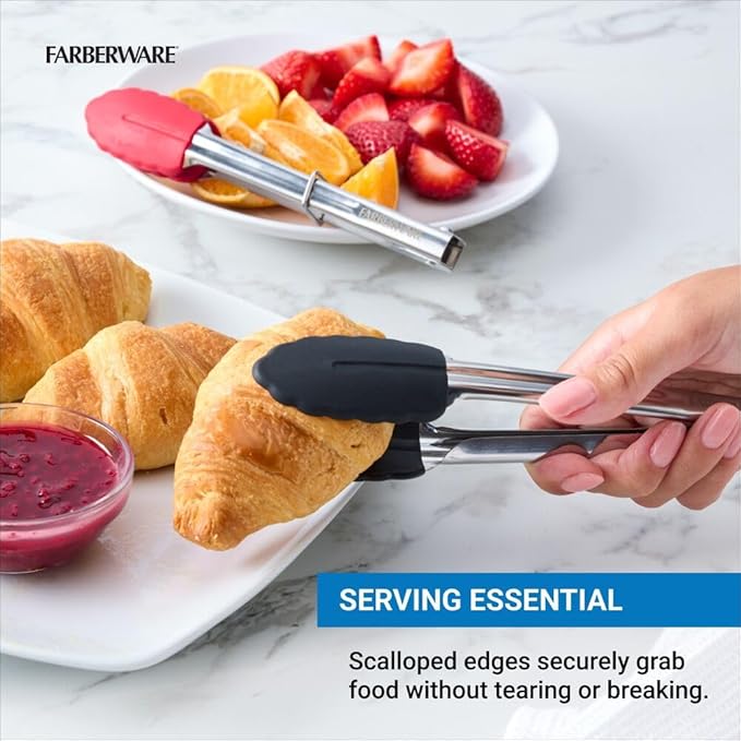 Farberware Classic S2 Mini Tongs Set of 2, 7-Inch Stainless Steel Kitchen Tongs - Image 4