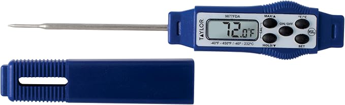 Taylor 9877FDA Compact Waterproof Digital Food Thermometer, 2.81 Inch Stem by Taylor