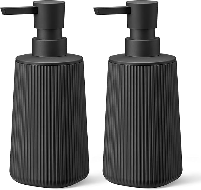 Black 2 Pack Hand Soap Dispensers Set by zuxzmj