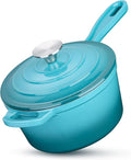 HaSteeL 2 QT Cast Iron Saucepan, Mini Enamel dutch oven by HaSteeL