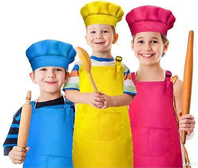 Tamicy 10 Pieces Kids Chef Hat and Apron Set - Image 3
