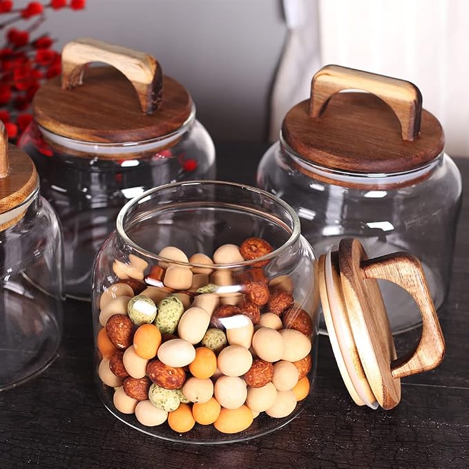 SAIOOL Glass Jars with Airtight Lid, Kitchen Canisters, Borosilicate Storage - Image 7