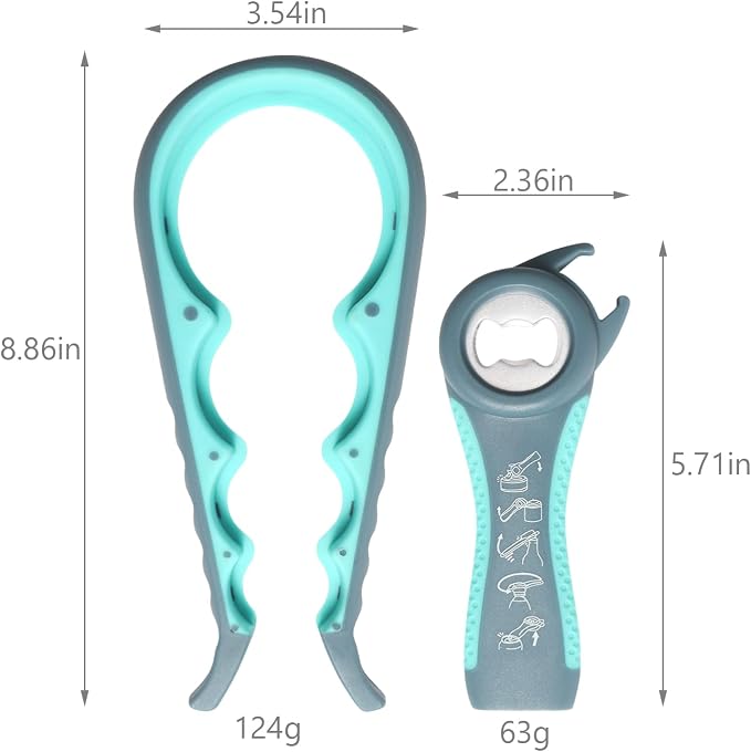 Jar Opener, 5 in 1 Multi Function Can Opener Bottle Opener Kit - Image 4