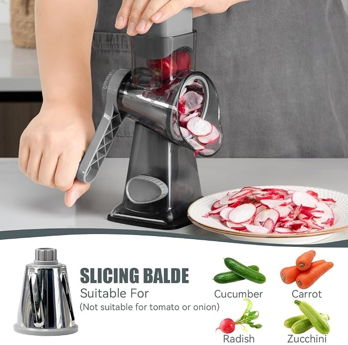 KEOUKE Rotary Cheese Grater Hand Crank Transparent - Image 4