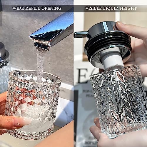 CICUFY Foaming Hand Soap Dispenser, Glass Foam Soap Dispenser or