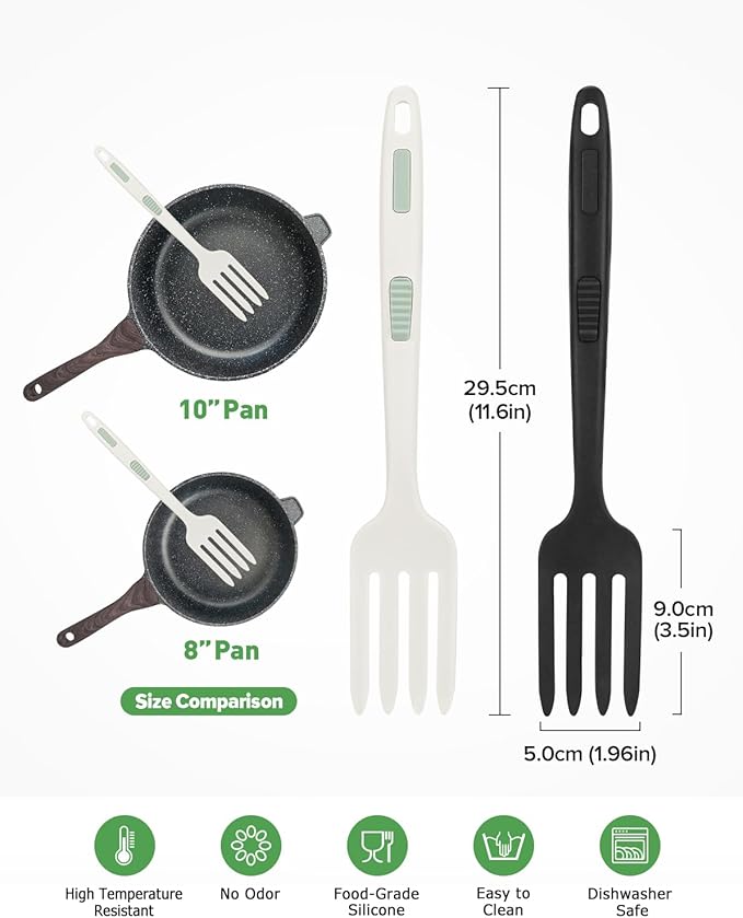 Silicone Flexible Cooking Fork, 11.6 Inch Heat Resistant, Large Non Stick - Image 2