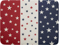 Blue Red White Star July of 4th Patriotic Dish Drying Mat for Kitchen