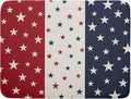 Blue Red White Star July of 4th Patriotic Dish Drying Mat by Aytipun