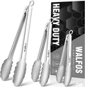 Walfos Kitchen Tongs for Cooking, 600℉ Heat Resistant Stainless Steel Tongs by Walfos