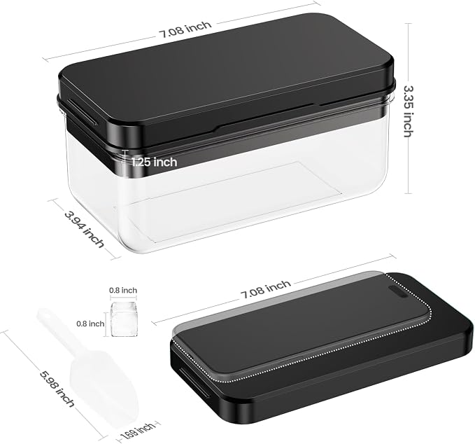 Ice Cube Tray with Lid and Bin, Ice Trays - Image 3
