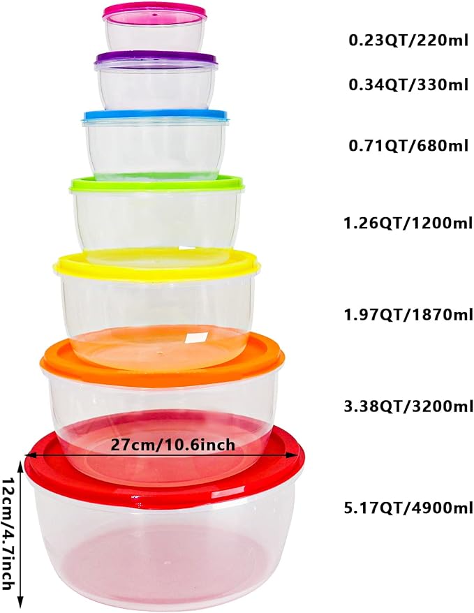 7Pcs Round Mixing Bowl Set Salad Bowl - Image 2