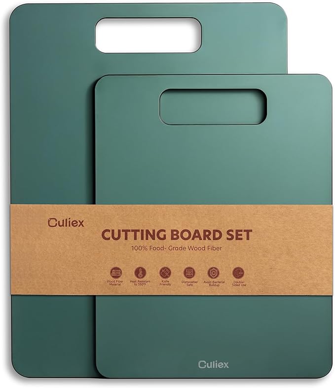 Wood Fiber Cutting Board Set of 2, Dishwasher Safe, Non-Toxic Cutting Board by Culiex