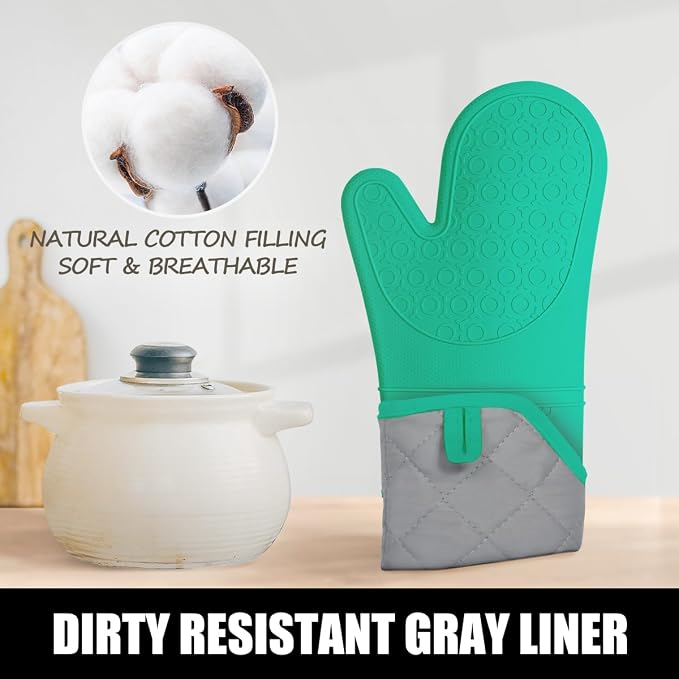 Rorecay 6pcs Oven Mitts and Pot Holders Sets Heat Resistant 500 Degrees - Image 5
