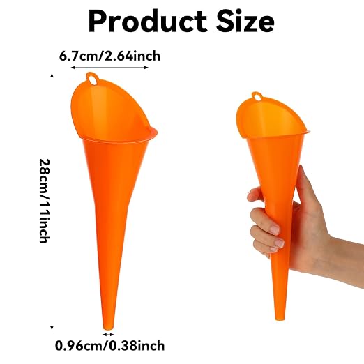 2-Pack Long Neck Multi-Purpose Spill Saver Plastic Funnel - Image 2