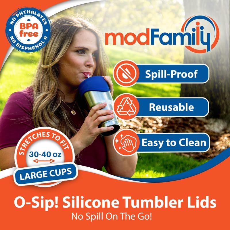 ModFamily Silicone Sippy Cup Lids, Reusable