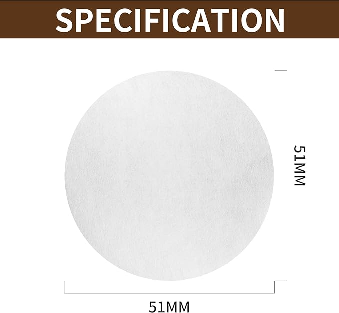 1000 Pcs Coffee Paper Filter for Espresso Coffee Maker, 51 mm Unbleached - Image 4