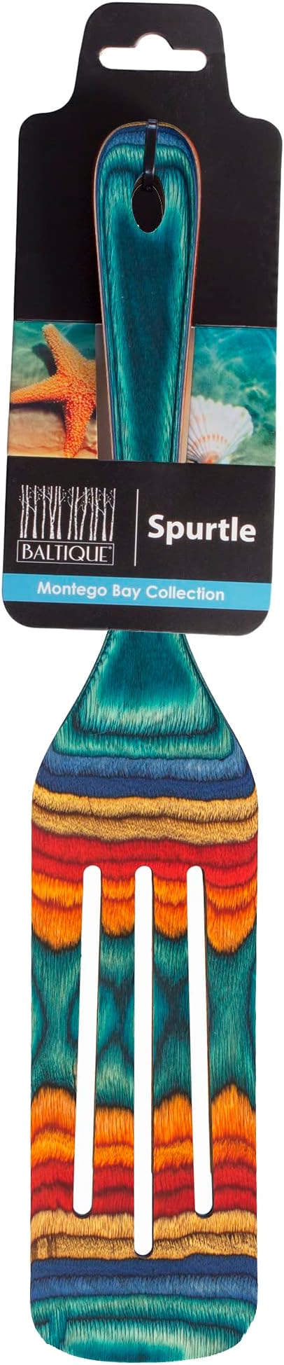 Baltique Montego Bay Collection 13" Wooden Spurtle Spatula – Colorful Birch - Image 8