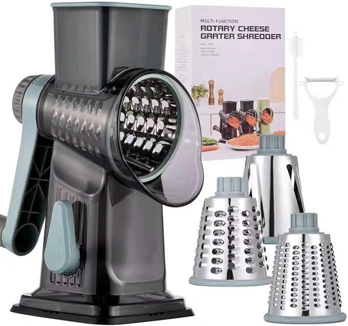 Rotary Cheese Grater with Handle Kitchen Shredder Slicer Grater Slicer Ice by Ziweaye